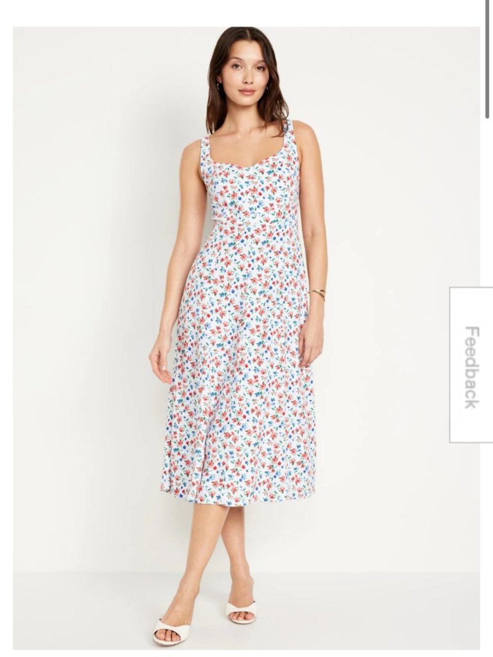 Fit & Flare Linen-Blend Midi Dress